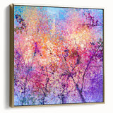 Framed canvas art showcasing an abstract floral design in silver and gold hues, perfect for modern home decor. Ideal for enhancing living spaces with elegance.