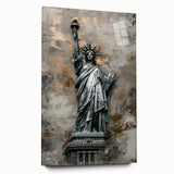 Abstract landscape wall art displayed in a sleek acrylic frame, showcasing vibrant colors and fluid shapes, ideal for modern home decor. The side view highlights the glossy finish and design details, making it a striking addition to any interior space.