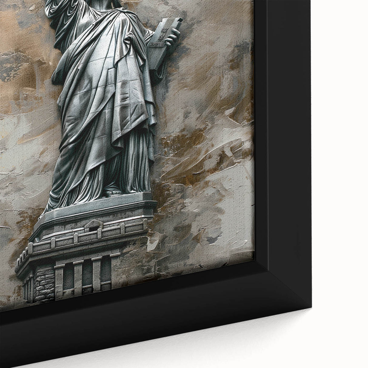 Close-up of a framed abstract landscape wall art piece showcasing vibrant colors and intricate textures, perfect for modern home decor. Ideal for adding a touch of elegance to any room.