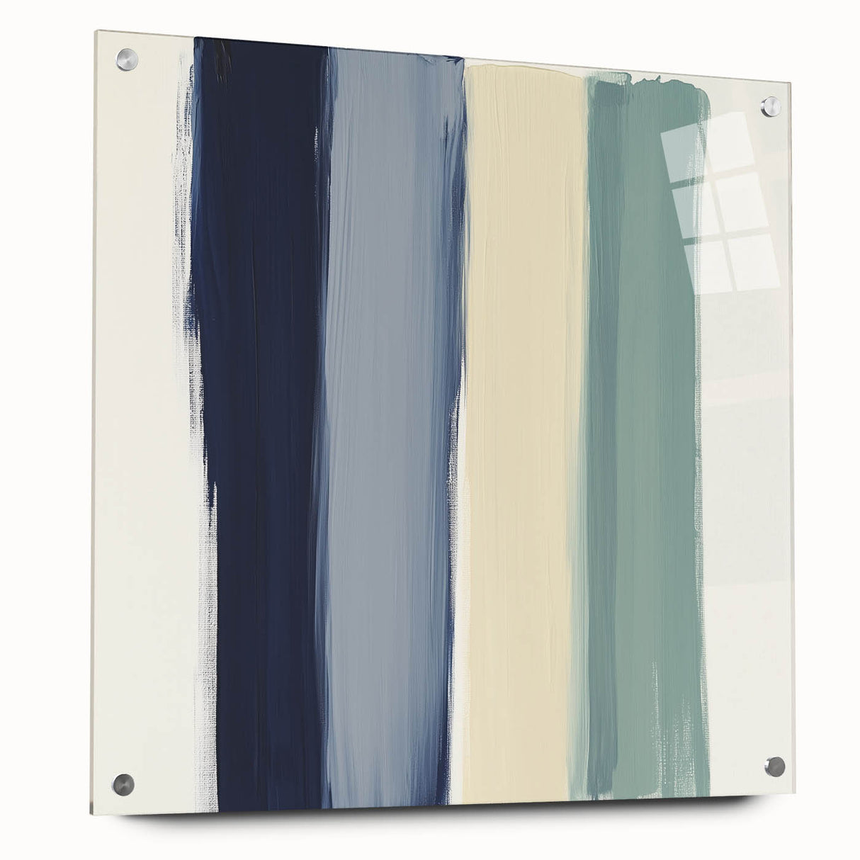 Minimalist Abstract Wall Art – Navy, Sage, and Neutral Strokes