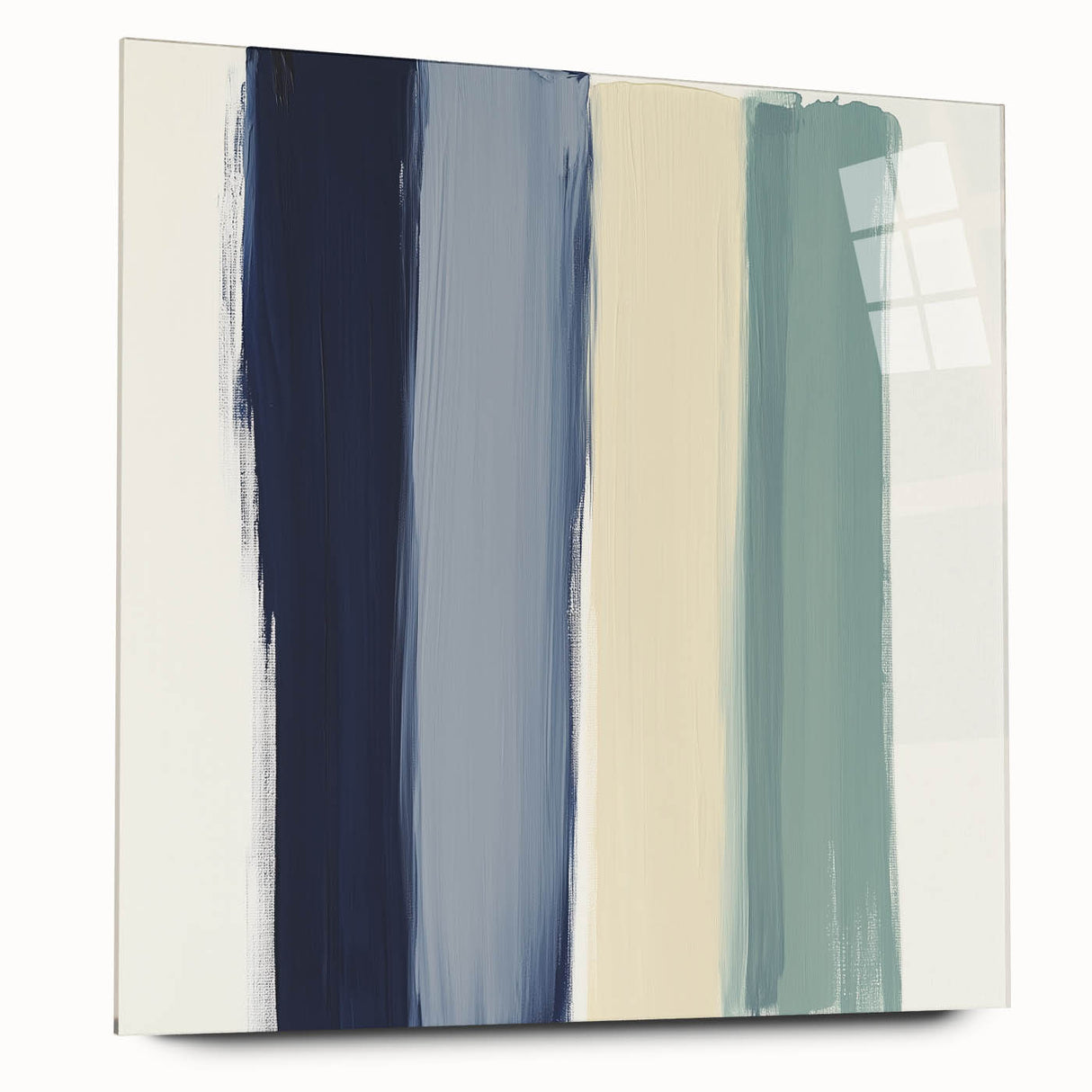 Minimalist Abstract Wall Art – Navy, Sage, and Neutral Strokes