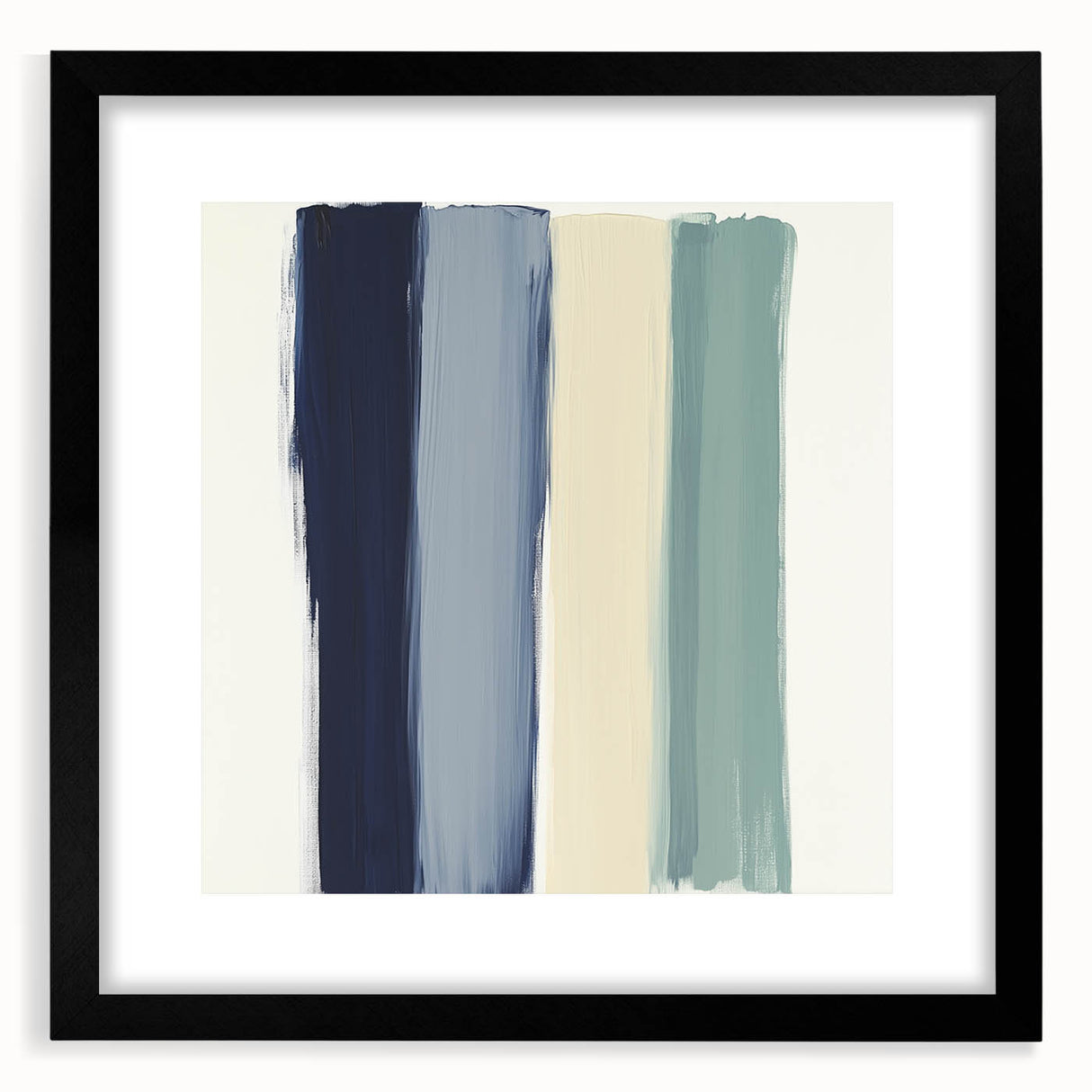 Minimalist Abstract Wall Art – Navy, Sage, and Neutral Strokes