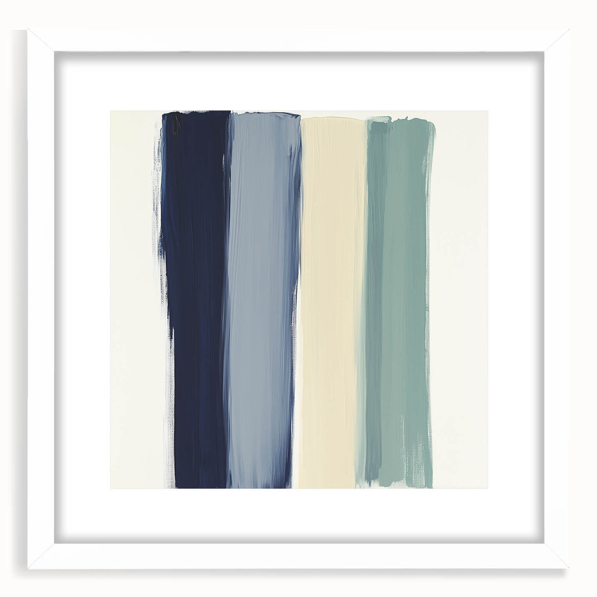 Minimalist Abstract Wall Art – Navy, Sage, and Neutral Strokes
