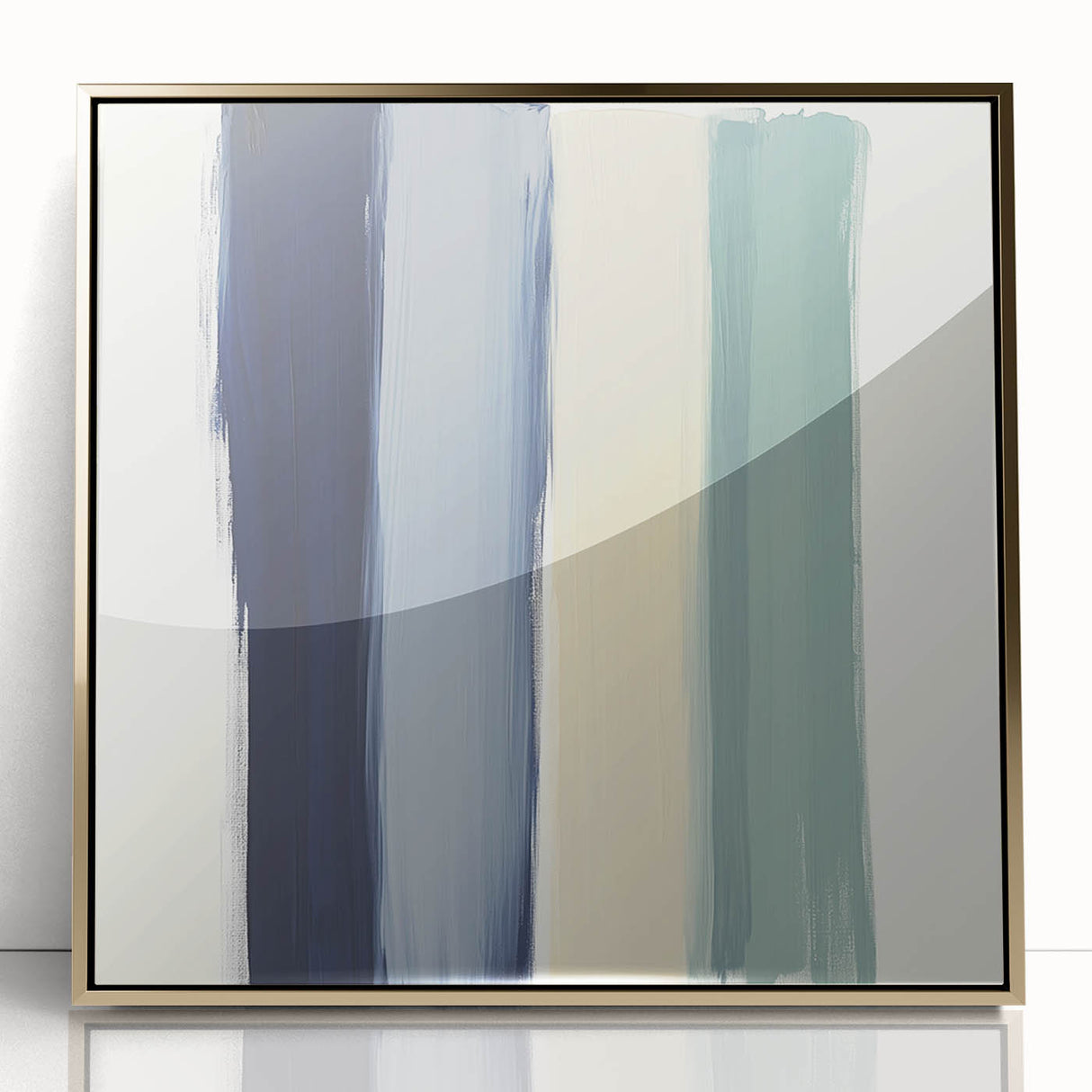 Minimalist Abstract Wall Art – Navy, Sage, and Neutral Strokes