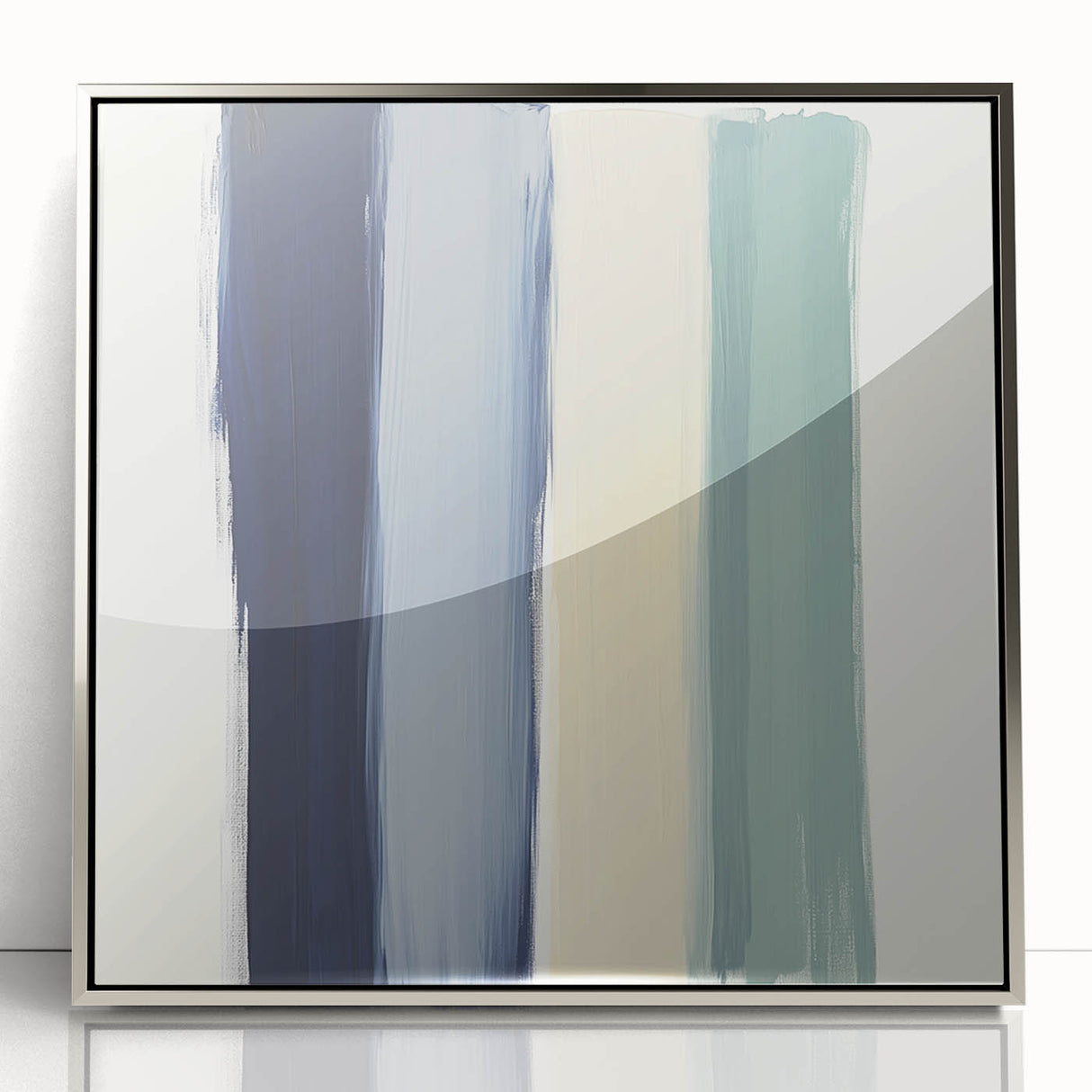 Minimalist Abstract Wall Art – Navy, Sage, and Neutral Strokes