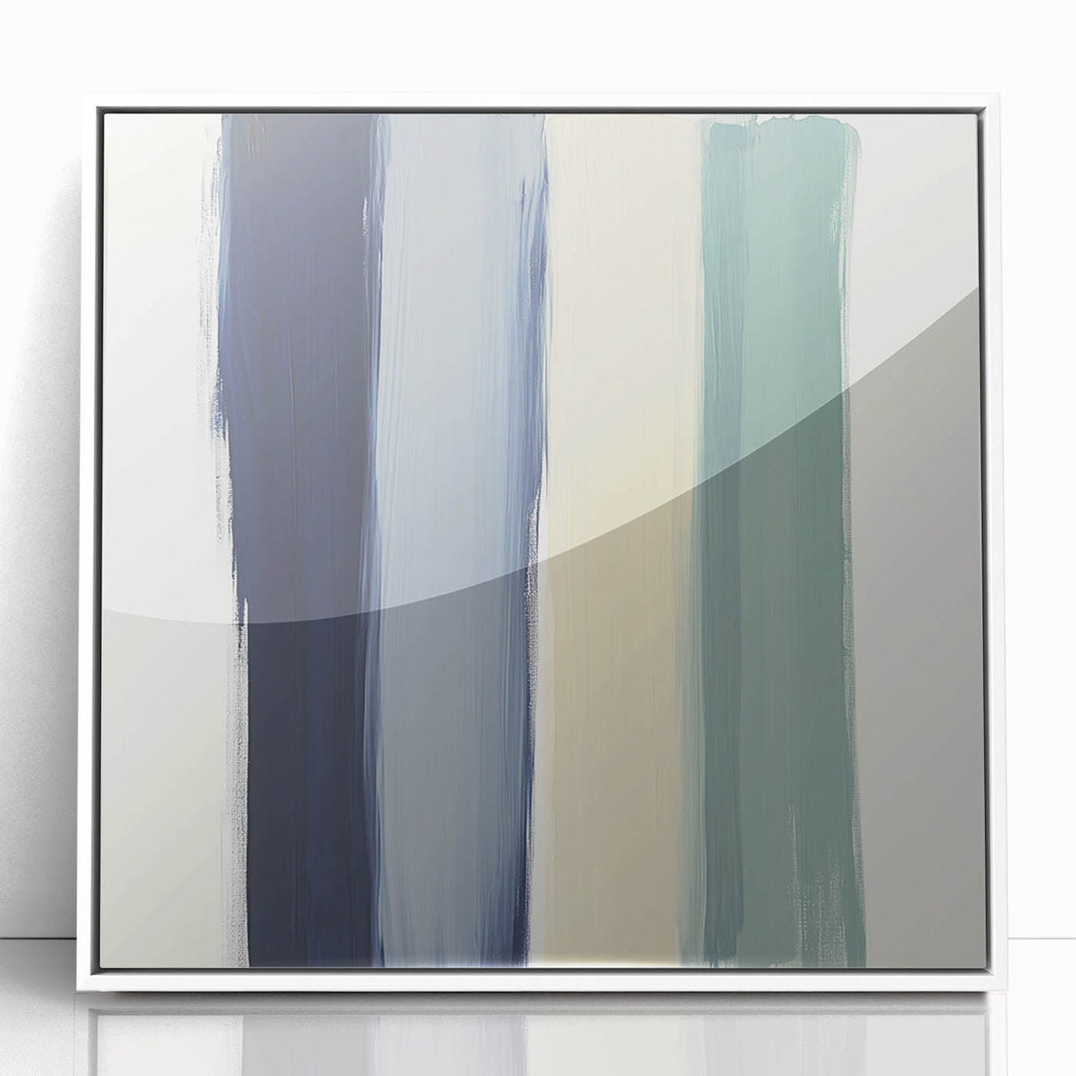 Minimalist Abstract Wall Art – Navy, Sage, and Neutral Strokes