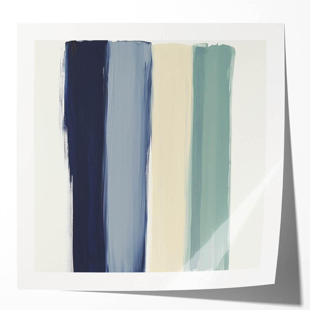 Minimalist Abstract Wall Art – Navy, Sage, and Neutral Strokes