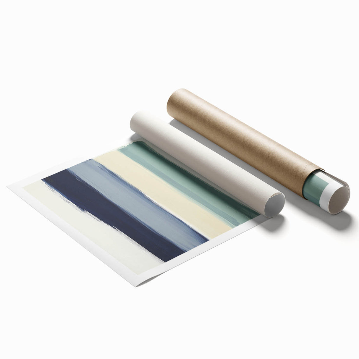 Minimalist Abstract Wall Art – Navy, Sage, and Neutral Strokes