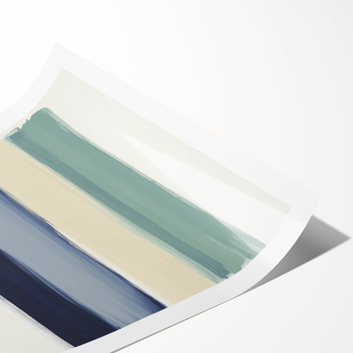 Minimalist Abstract Wall Art – Navy, Sage, and Neutral Strokes