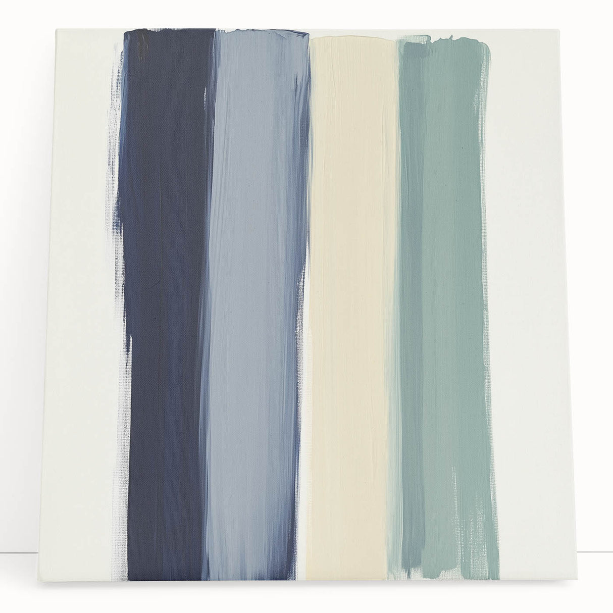 Minimalist Abstract Wall Art – Navy, Sage, and Neutral Strokes