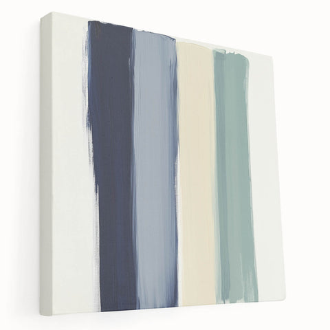 Minimalist Abstract Wall Art – Navy, Sage, and Neutral Strokes