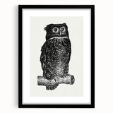Expressionist Owl Wall Art - Bold Black & White Nature-Inspired Design
