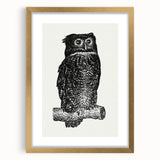 Expressionist Owl Wall Art - Bold Black & White Nature-Inspired Design
