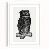 Expressionist Owl Wall Art - Bold Black & White Nature-Inspired Design