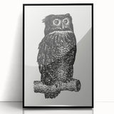 Expressionist Owl Wall Art - Bold Black & White Nature-Inspired Design