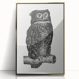 Expressionist Owl Wall Art - Bold Black & White Nature-Inspired Design