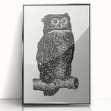 Expressionist Owl Wall Art - Bold Black & White Nature-Inspired Design