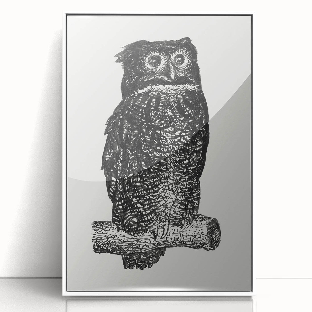 Expressionist Owl Wall Art - Bold Black & White Nature-Inspired Design
