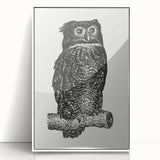 Expressionist Owl Wall Art - Bold Black & White Nature-Inspired Design