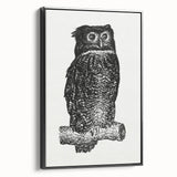 Expressionist Owl Wall Art - Bold Black & White Nature-Inspired Design