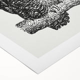 Expressionist Owl Wall Art - Bold Black & White Nature-Inspired Design