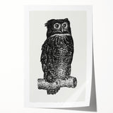 Expressionist Owl Wall Art - Bold Black & White Nature-Inspired Design