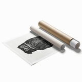 Expressionist Owl Wall Art - Bold Black & White Nature-Inspired Design