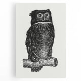 Expressionist Owl Wall Art - Bold Black & White Nature-Inspired Design