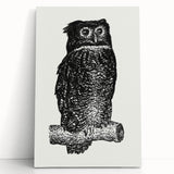 Expressionist Owl Wall Art - Bold Black & White Nature-Inspired Design