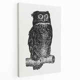 Expressionist Owl Wall Art - Bold Black & White Nature-Inspired Design