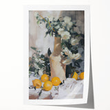Extra large rolled print featuring a variety of colorful fruits, ideal for art wall dining room or classy bathroom decor.