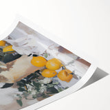 Extra large wall art featuring line art flowers in black on white, rolled print format, ideal for large living room decor.