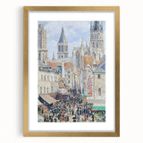 Impressionist Art Print - Grocery Street, Rouen (1898) by Camille Pissarro - French Cityscape Wall Art