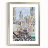 Impressionist Art Print - Grocery Street, Rouen (1898) by Camille Pissarro - French Cityscape Wall Art
