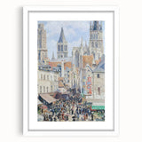 Impressionist Art Print - Grocery Street, Rouen (1898) by Camille Pissarro - French Cityscape Wall Art