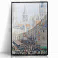 Impressionist Art Print - Grocery Street, Rouen (1898) by Camille Pissarro - French Cityscape Wall Art