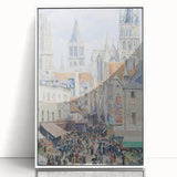 Impressionist Art Print - Grocery Street, Rouen (1898) by Camille Pissarro - French Cityscape Wall Art