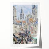 Impressionist Art Print - Grocery Street, Rouen (1898) by Camille Pissarro - French Cityscape Wall Art