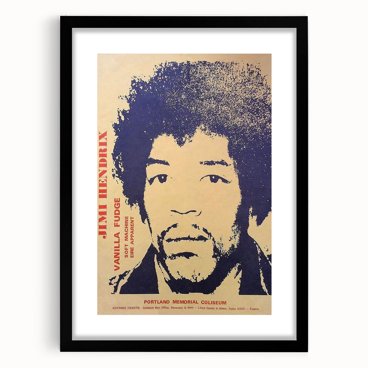 Jimi Hendrix Retro Wall Art – Vintage Portland Concert Print