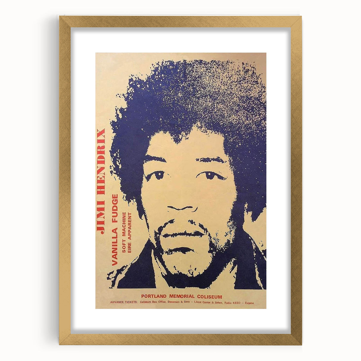 Jimi Hendrix Retro Wall Art – Vintage Portland Concert Print
