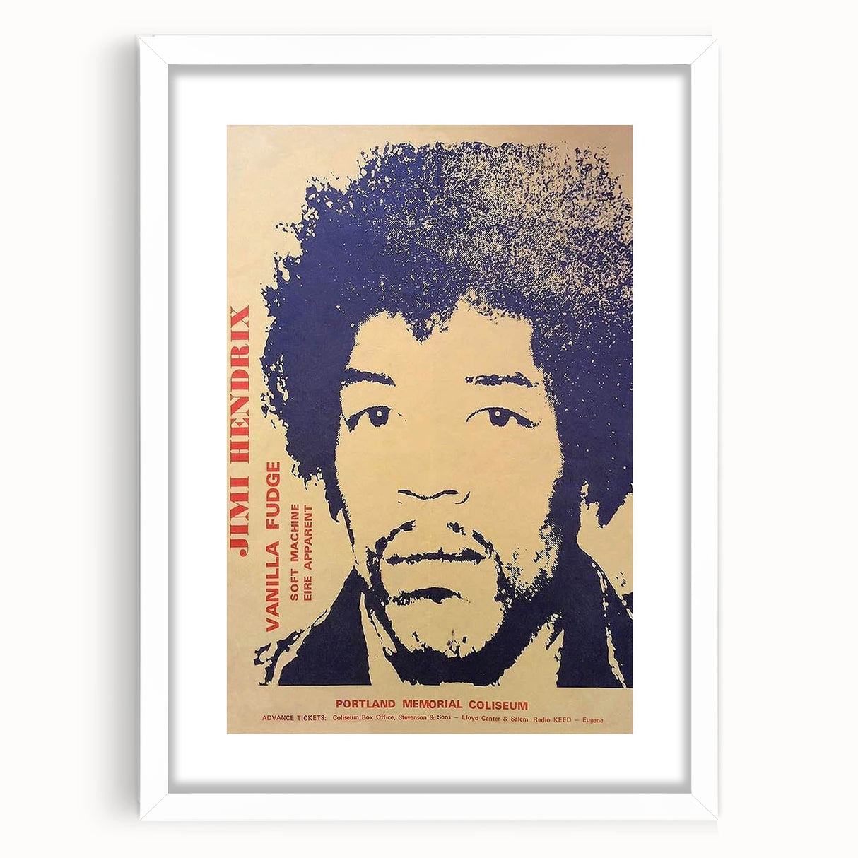 Jimi Hendrix Retro Wall Art – Vintage Portland Concert Print