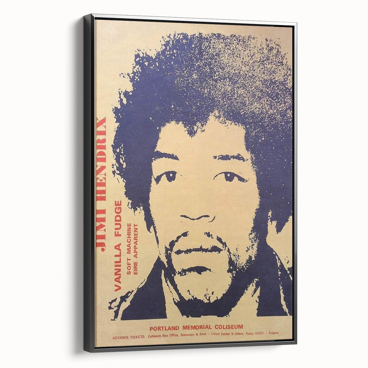 Jimi Hendrix Retro Wall Art – Vintage Portland Concert Print