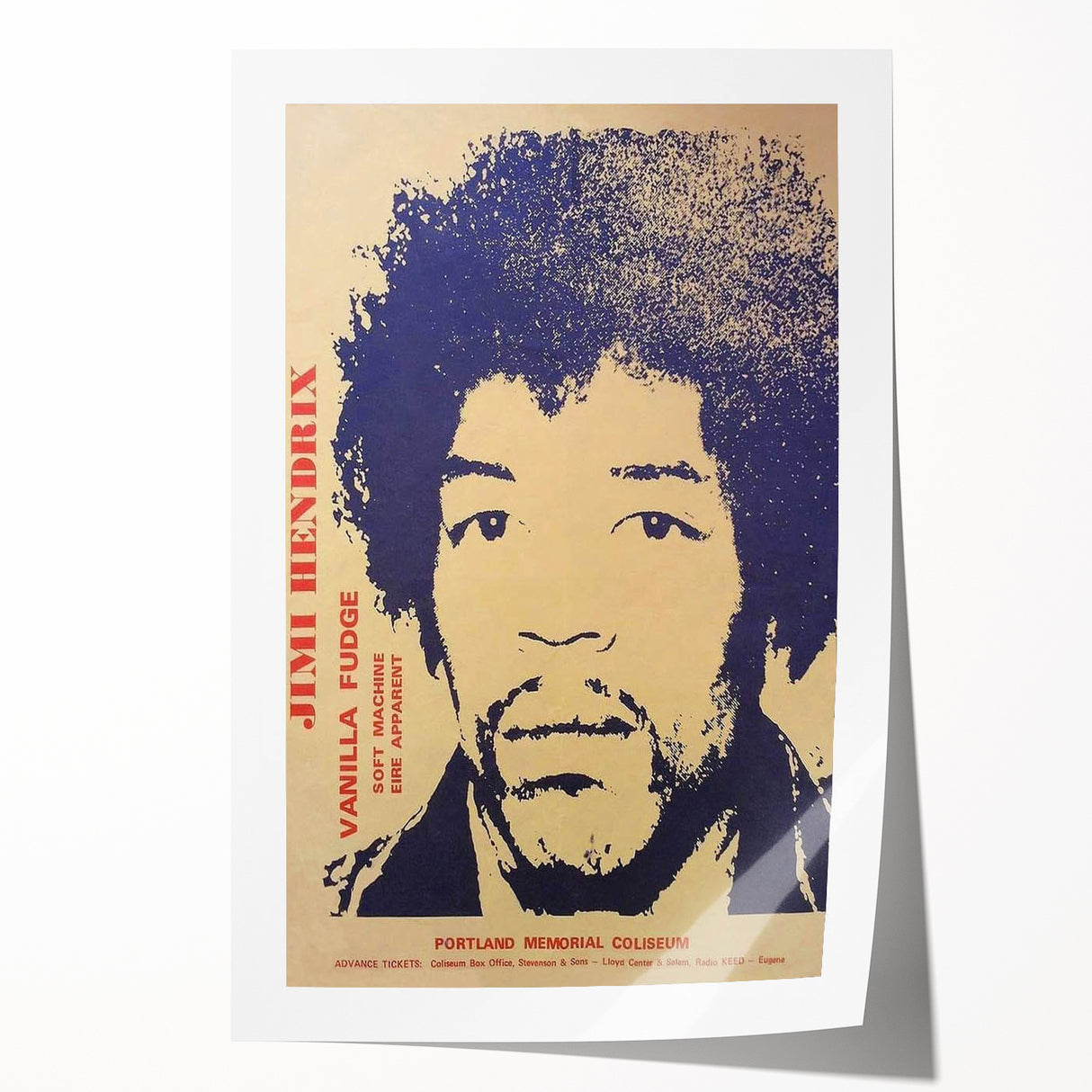Jimi Hendrix Retro Wall Art – Vintage Portland Concert Print
