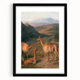 Realism Art Prints - Peaceful Vicuñas in Mountain Landscape on Canvas
