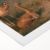 Realism Art Prints - Peaceful Vicuñas in Mountain Landscape on Canvas