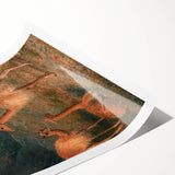 Realism Art Prints - Peaceful Vicuñas in Mountain Landscape on Canvas