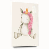 Cute Plush Unicorn Art for Kids - Nursery Wall Art