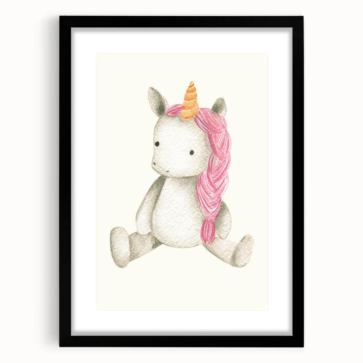 Cute Plush Unicorn Art for Kids - Nursery Wall Art