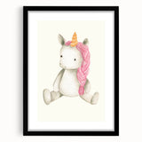 Cute Plush Unicorn Art for Kids - Nursery Wall Art