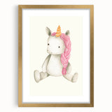 Cute Plush Unicorn Art for Kids - Nursery Wall Art
